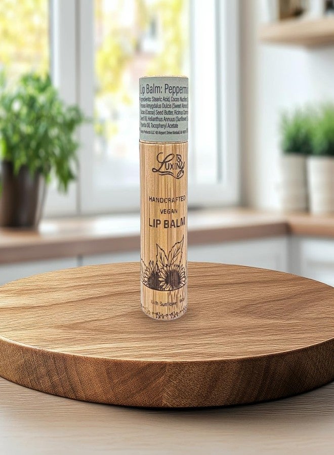 Luxiny Lip Balm in a Bamboo Tube, Vegan Natural Moisturizing, with Sunflower Wax and Vitamin E (Peppermint) - Image 5